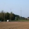 A part of the completed antennapark. Triband HF yagi, VHF- and UHF-yagis and the Skywire loop - H. Jalving ©