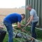Preparing the lattice mast and rotator with Hendrik, Mark, NL-13649 (Joop) and PE2GER (Gery) - PBØAEZ ©